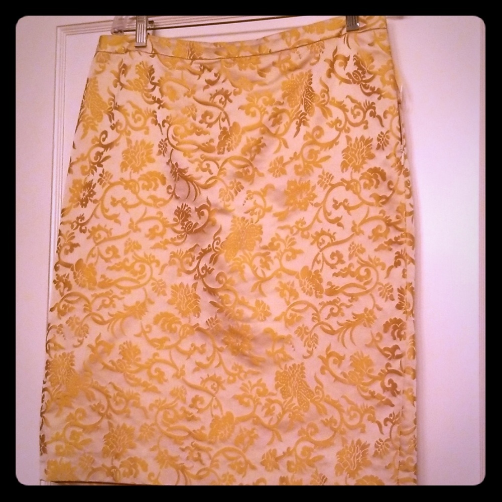 Banana Republic Gold Brocade Skirt
